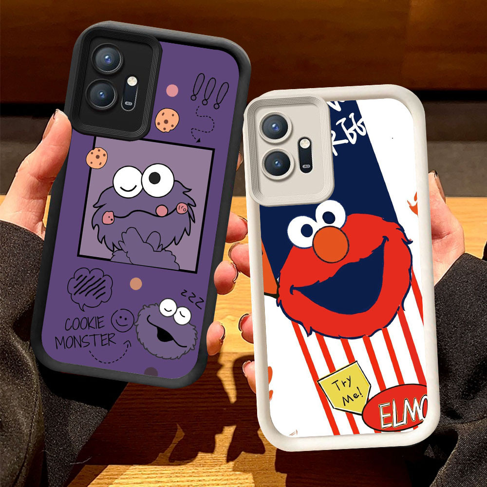 O-33 Elmo Cookie Monster Case สําหรับ VIVO Y55 Y33E Y33S Y01 Y75 5G สีดําและสีขาว