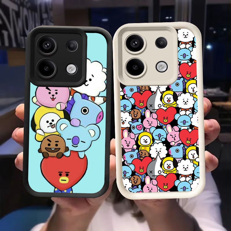 O-42 BT21 เคสสําหรับ Infinix Tecno Smart 9 POP Spark 7 GT 30 20 Pro สีดําและสีขาว