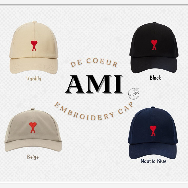 AMI de Coeur Embroidery Cap แท้ 100%