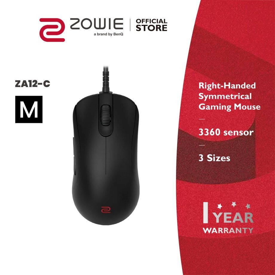 ZOWIE ZA12-C Esports Gaming Mouse ขนาด M/กลาง (เมาส์เกมมิ่ง, สายถัก)