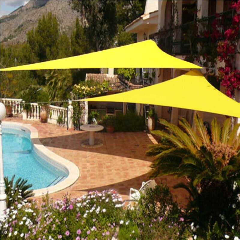 Triangle Right 300D Oxford Yellow Sun Pool Cover Awnings For Outdoor Waterproof Sail Shade Gazebo