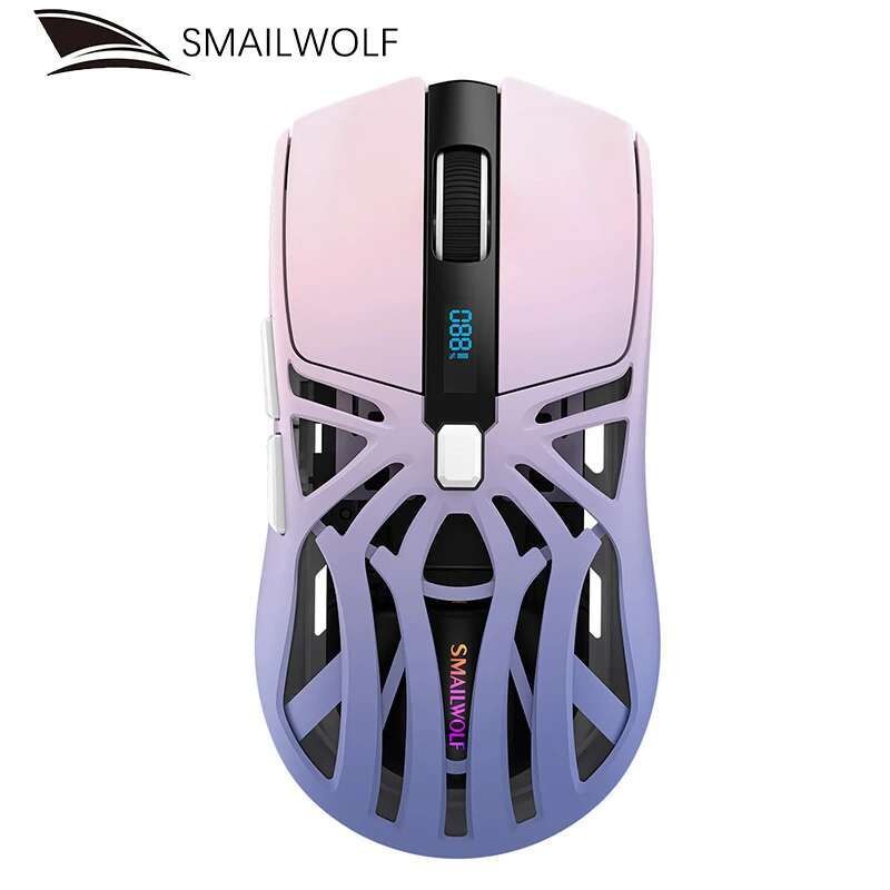 Smailwolf RS8 1000Hz เมาส์บลูทูธ, การเชื่อมต่อสามโหมด, เมาส์กลวงคอมพิวเตอร์โน้ตบุ๊กสําหรับเล่นเกม ro น้ําหนักเบา