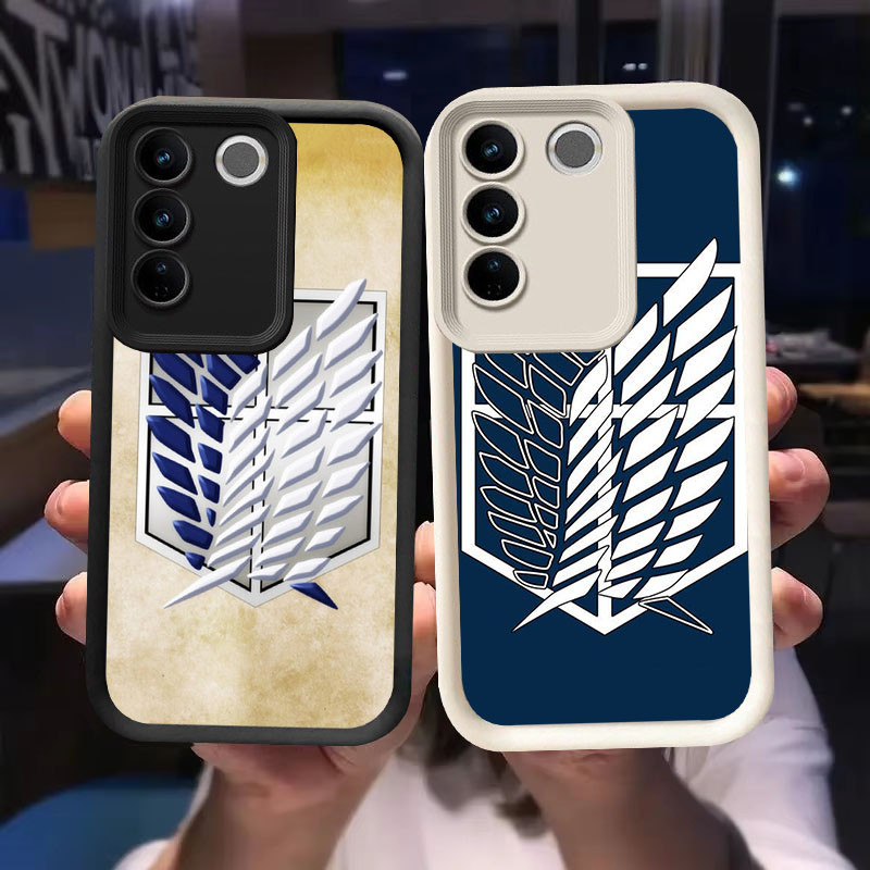 O-26 Attack on Titan Casing สําหรับ VIVO Y200e V27 V27E Pro สีดําและสีขาว