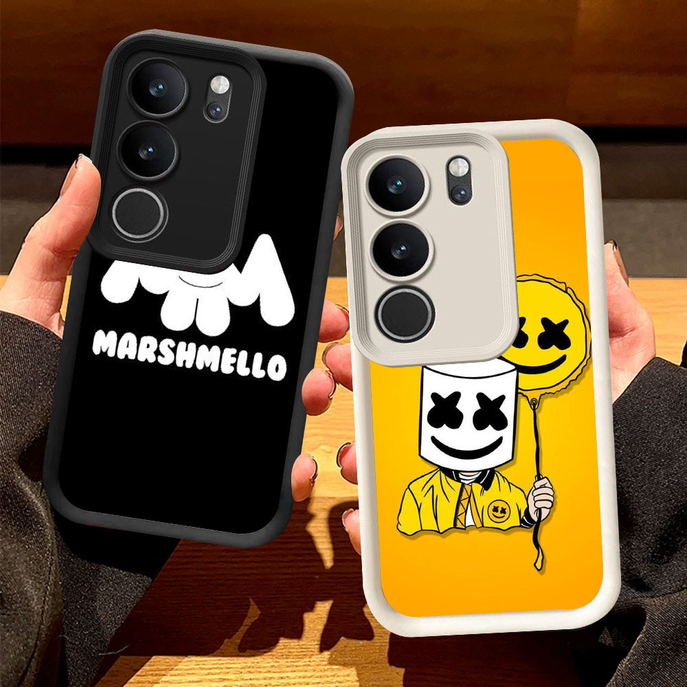 O-8 Marshmallow Casing สําหรับ VIVO V29E Y81 Y100 Y81s V29 Pro สีดําและสีขาว