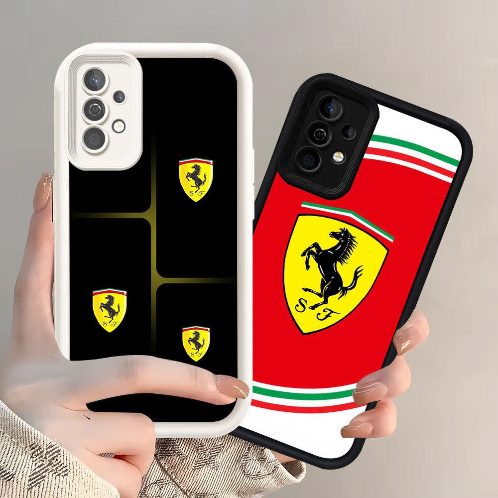 SAMSUNG Z-46 Ferrari ปลอกสีขาวสีดําสําหรับSamsung Galaxy A52 A73 A53 A52S A72 S25 Ultra A36 A25 A56 