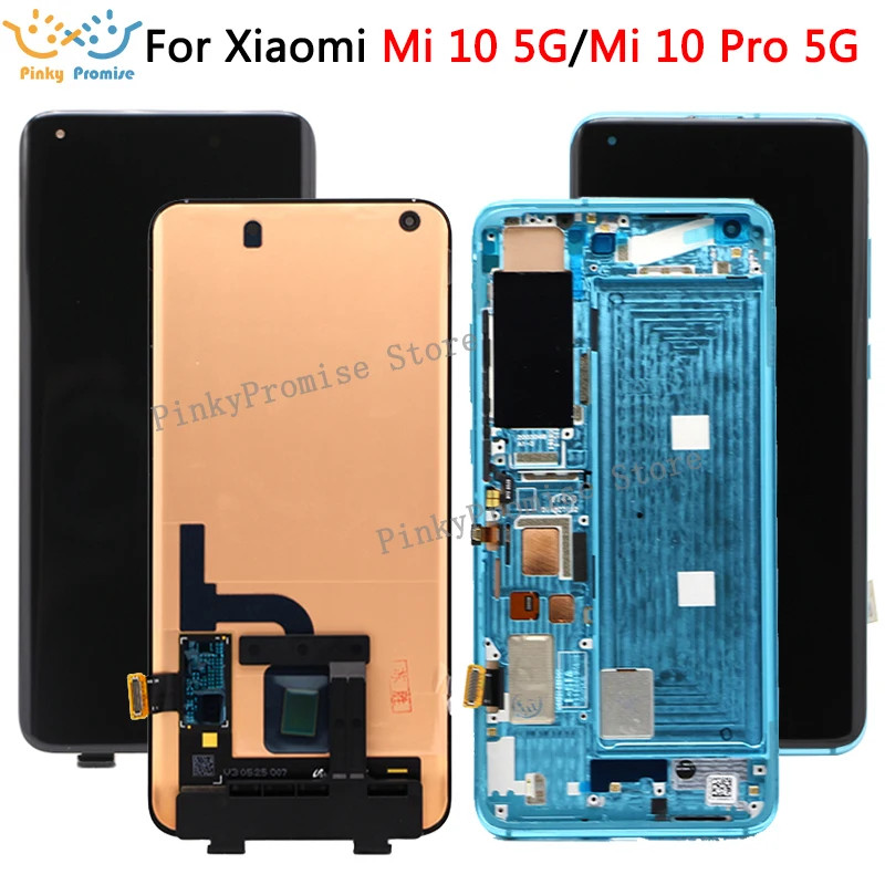 ในสต็อก Super AMOLED สําหรับ Xiaomi Mi 10 LCD Touch Screen Digitizer Screen Assembly สําหรับ Xiaomi 