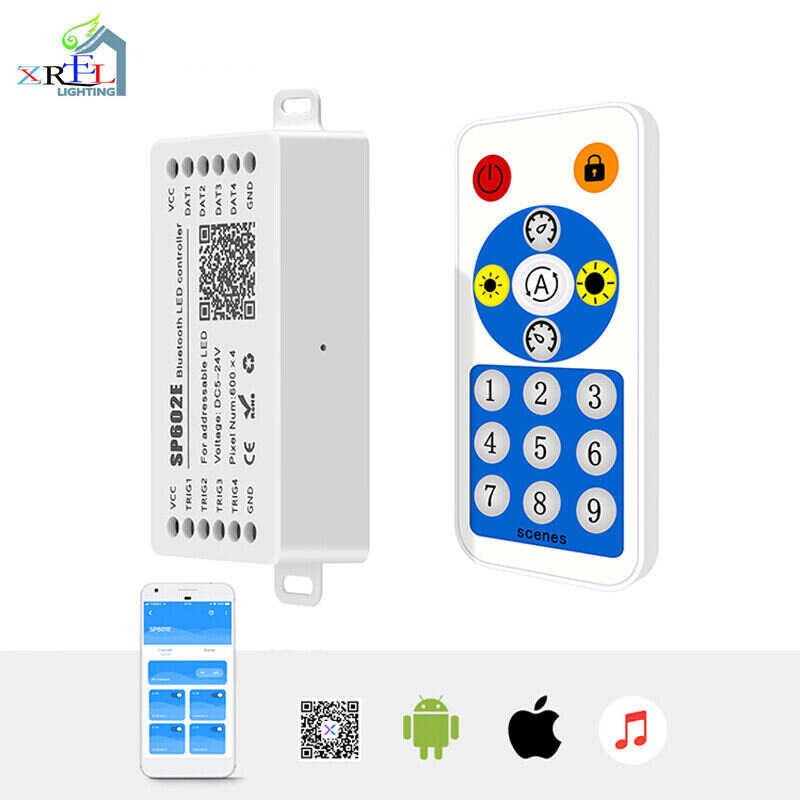 Ws2812b 🍀 Bluetooth APP Music Controller With Remote Sp608e 8 Sp602e 4 CH Ws2811 Ws2815 LED Li