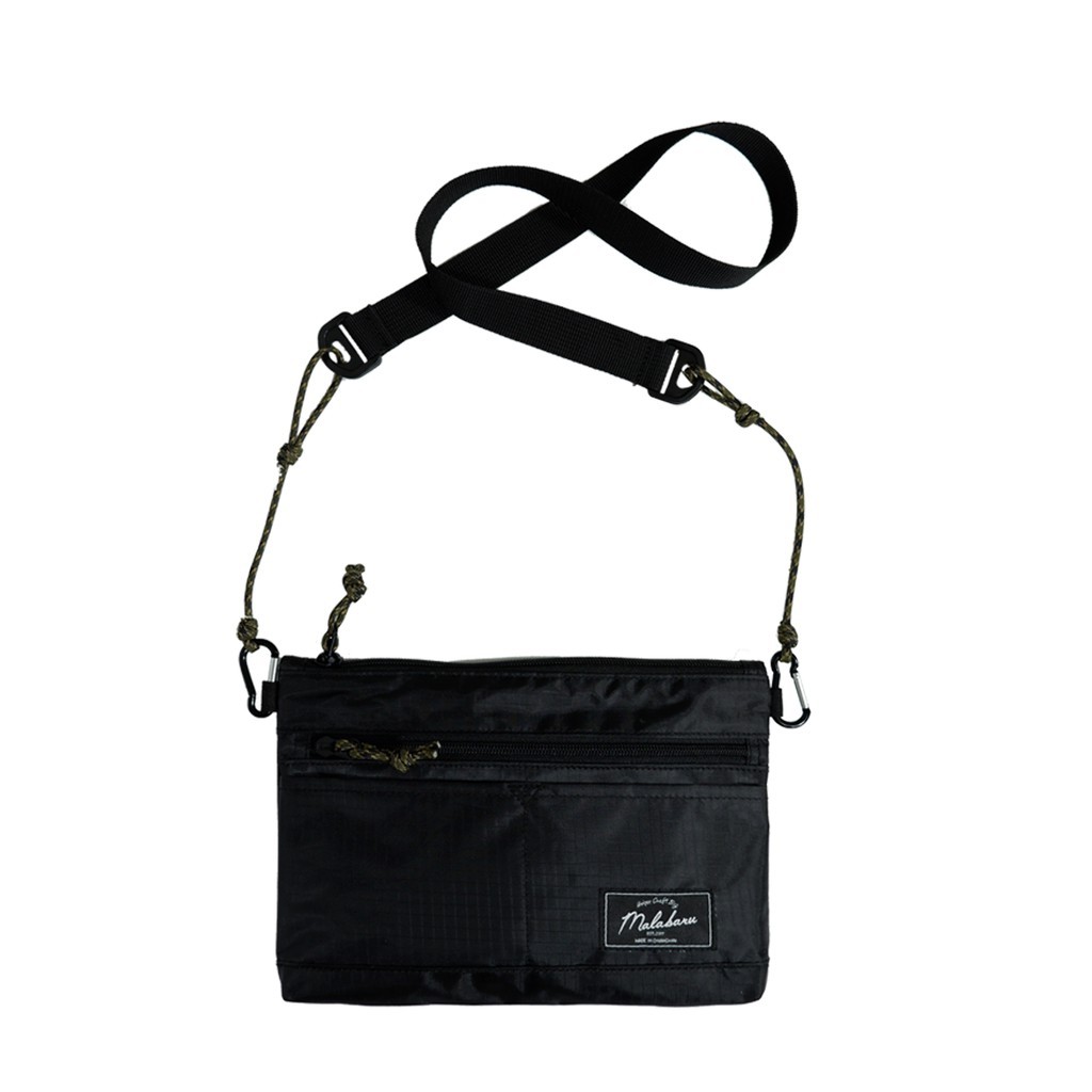♞,♘SACOCHEBAG / MALABARU /  BLACK กระเป๋าสะพายข้าง กระเป๋าผ้ากันน้ำ frty
