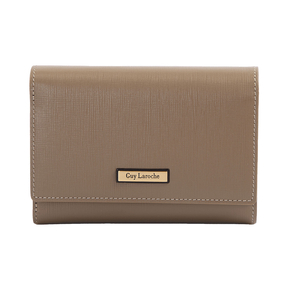 Guy Laroche กระเป๋าสตางค์แบบ 3 พับกลาง รุ่น MARY - สีกากี