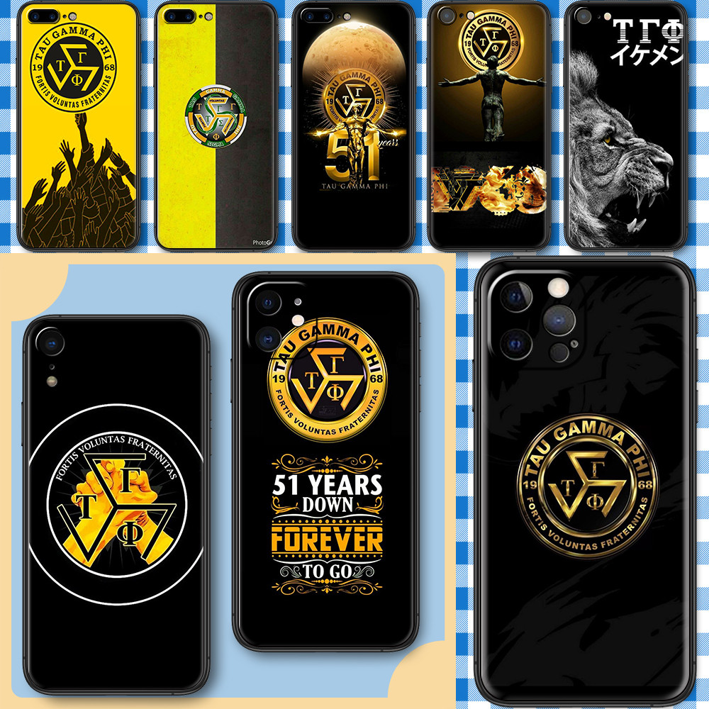 สําหรับ iPhone XS 11 16 Plus Pro Max Tau Gamma Phi Soft เคสโทรศัพท์ TPU สีดํา