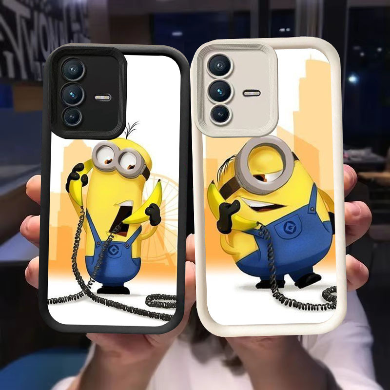 O-3 เคสมินเนี่ยนสําหรับ VIVO V23E Y75 V23 Y200 5G สีดําและสีขาว