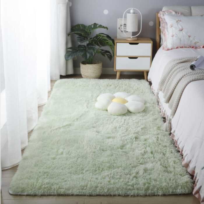 Sale】Multicolor 【Hot Fluffy Soft Green Living Room Big Area Mat Kids Furry Bedroom Rug