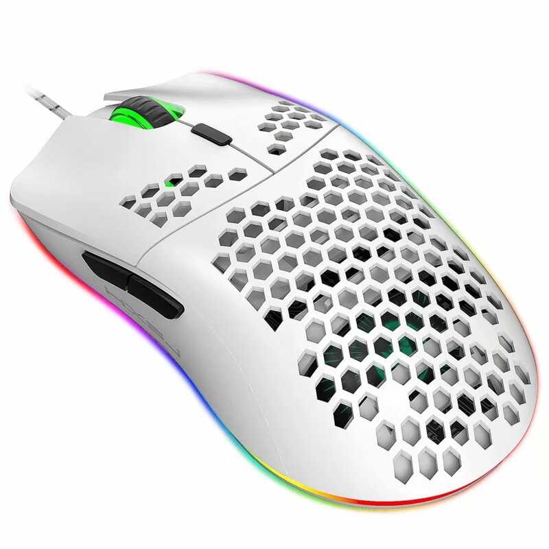 HXSJ J900 เมาส์เกมมิ่งแบบมีสาย USB RGB 6 ปุ่ม DPI 6400