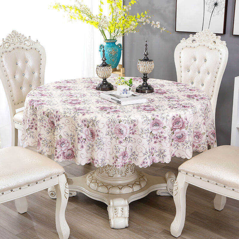 Chinese Lovehome Tablecloth 2 4 6 8-Seater Round Dining Cloth Dustproof Hotproof Table Cover