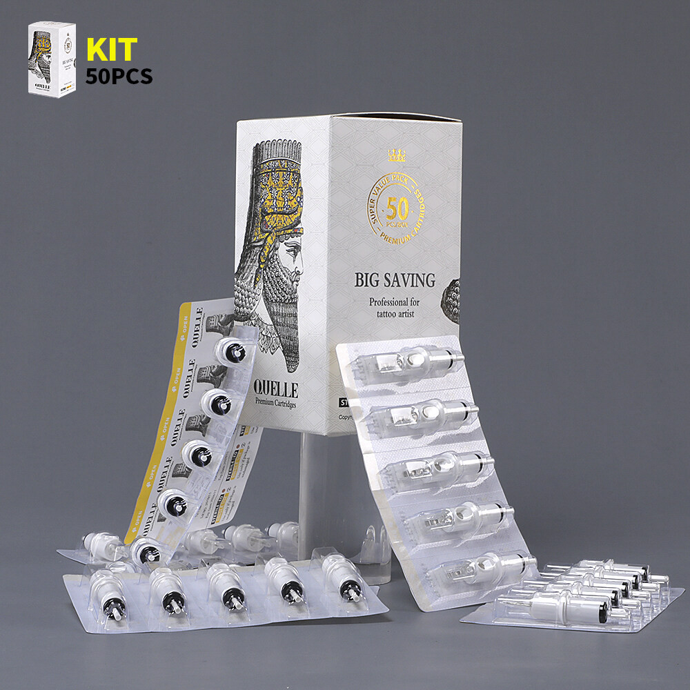 50 ชิ้นตลับสัก RL RM Soft Rebound Membrane แบบใช้แล้วทิ้งสําหรับสักศิลปินปากกาสัก
