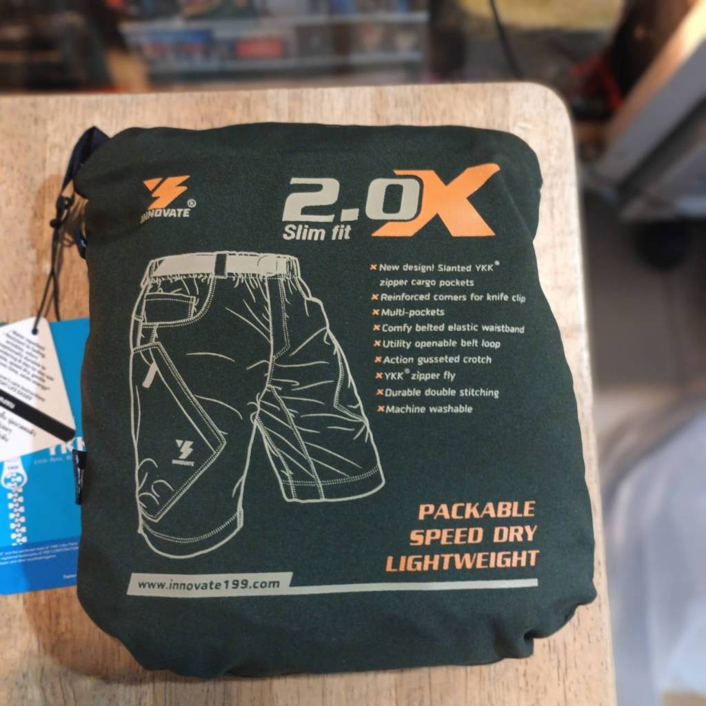 INNOVATE 2.0X CARGO SHORTS 100% POLY-COTTON ZIP YKK กางเกงผ้าแห้งไว ผ้าเบา Made in THAILAND