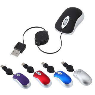Retractable Mini Mouse เด็กแบบมีสาย USB Optical 3D 1600 DPI …