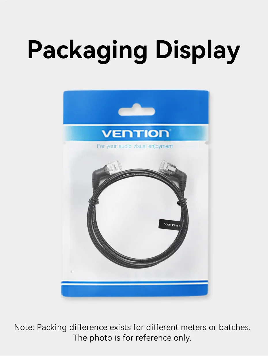 Vention CAT6A สายอีเธอร์เน็ต 10Gbps 90/360 องศาการหมุน CAT 6A Slim เครือข่ายอินเทอร์เน็ตสาย Lan สําหรับ PC PS4 Router RJ45 สาย