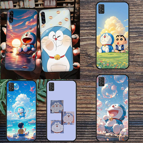 นุ่มสีดํา Realme Q3 Q3i 5G V13 V11 V11S 9i 9 Pro 5G 9 Pro Plus 5G Doraemon1 เคสโทรศัพท์