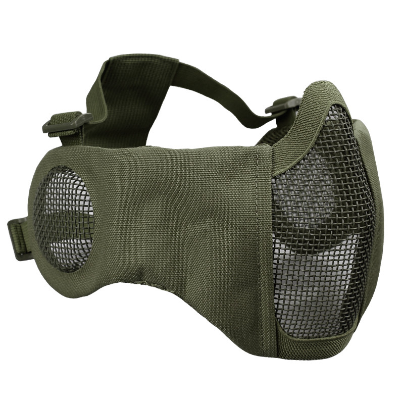 Wosport Tactic Half Face Mask หน้ากากตาข่ายพร้อมป้องกันหูอเนกประสงค์ Tactic Gear 3601