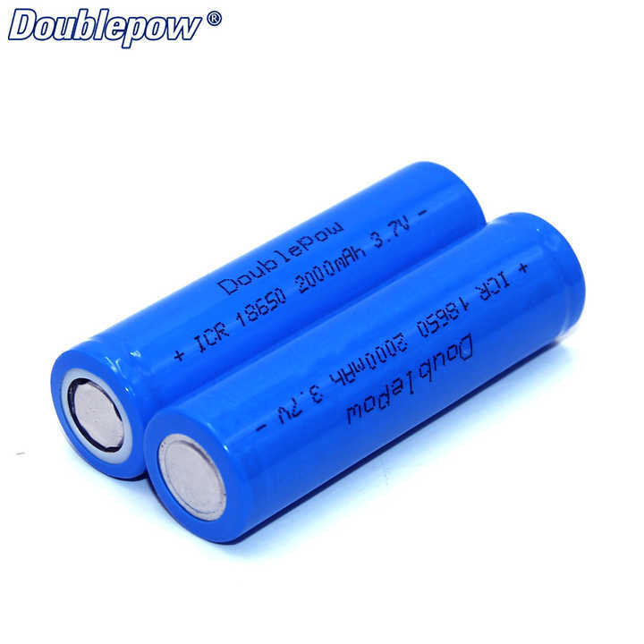 Δ 2000Mah 3.7V แบตเตอรี่ 18650 Icr18650 Li-Ion แบตเตอรี่แบบชาร์จไฟ