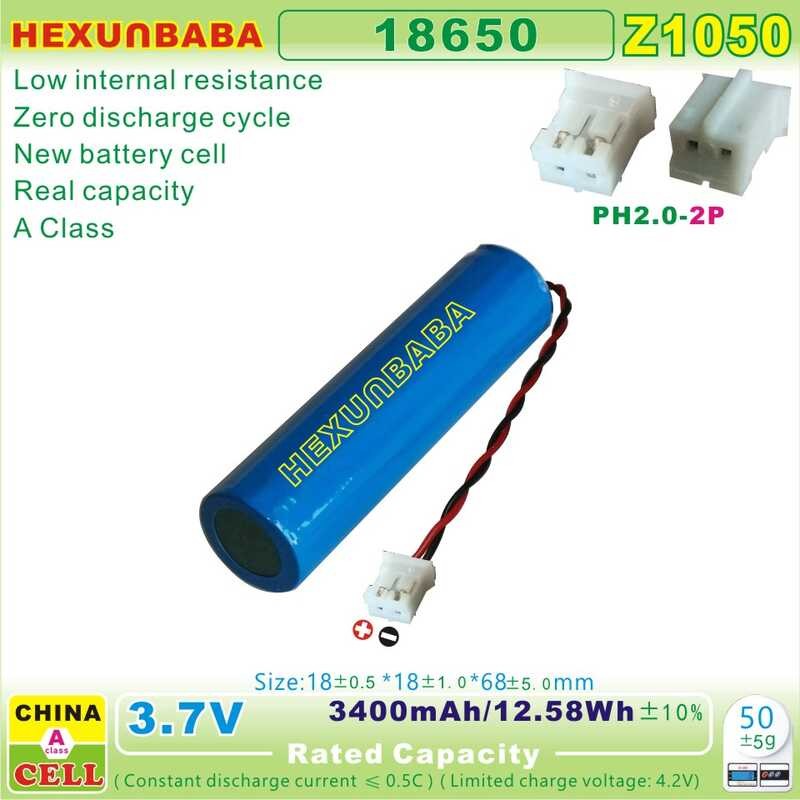 Δ 18650 Ph2.0 2P 3P NTC 10K 3.7V 3400Mah 2600Mah C406a5 แบตเตอรี่ลิเธียมไออ
