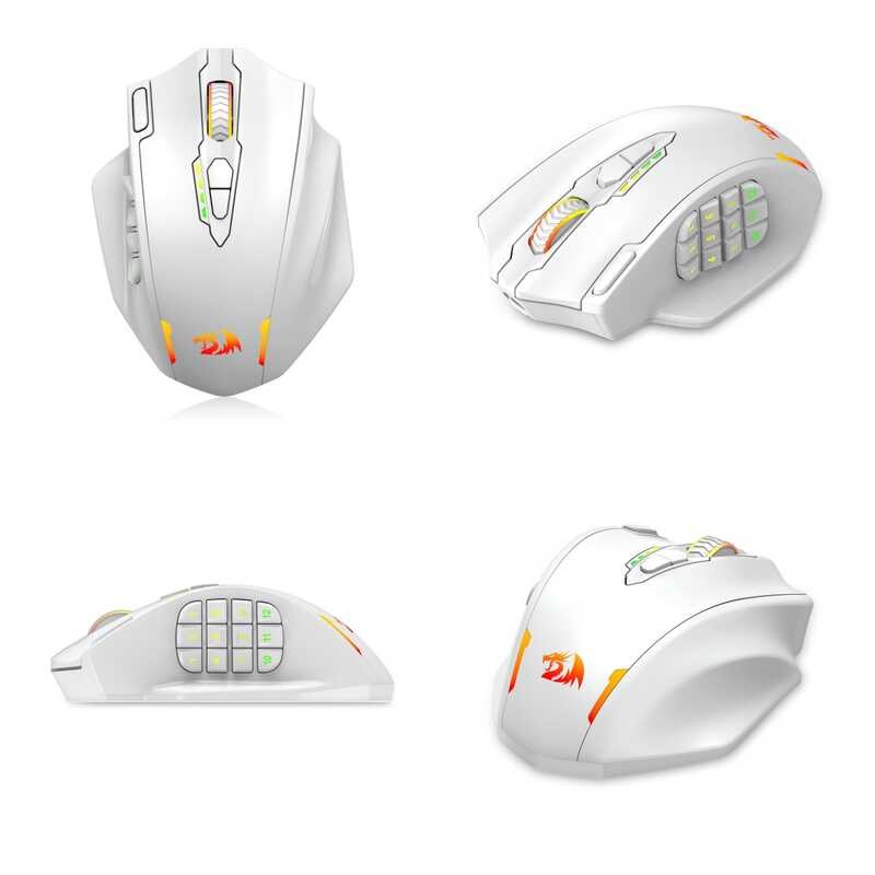 ி Redragon M913 เกม 16000 DPI แบบมีสาย 2.4Ghz ไร้สาย RGB Optical Gaming Mouse 1