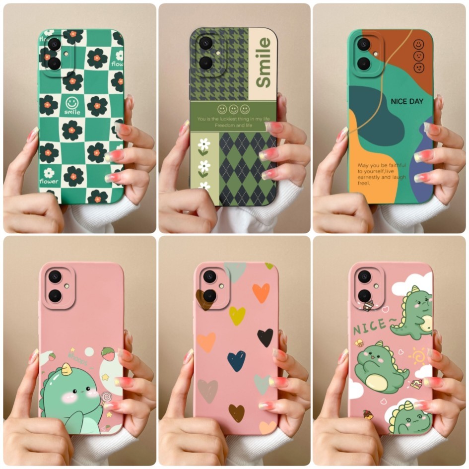 ปลอกสําหรับ Samsung Galaxy A06 5G เคสโทรศัพท์เลนส์ป้องกันซิลิโคนนุ่มน่ารักไดโนเสาร์ปกหลังสําหรับ Samsung GalaxyA06 5G