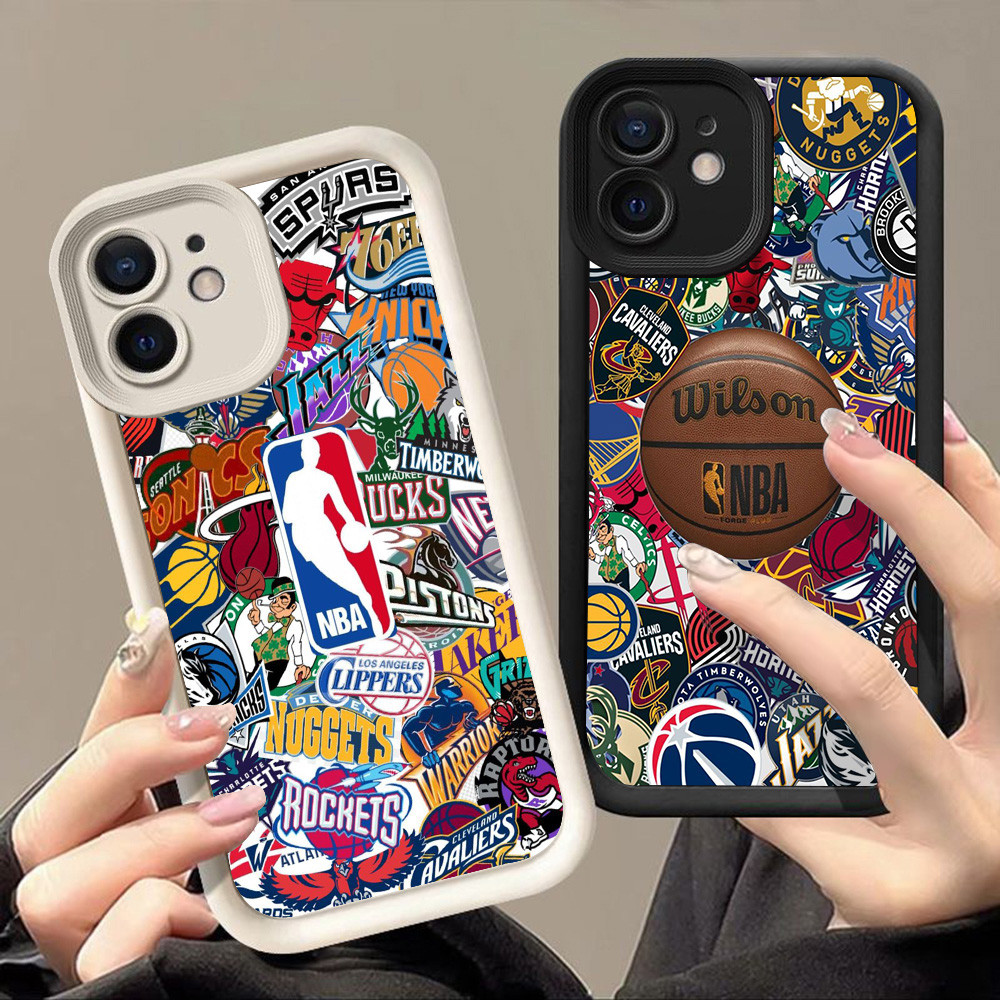 เคสสําหรับ iPhone 11 XR 13 12 Mini 16 17 Pro Max Q-74 โลโก้บาสเกตบอล