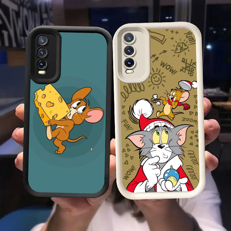 O-43 เมาส์แมวสําหรับ VIVO Y11s Y12s S1 Y20i Y20 Y20s Pro สีดําและสีขาว