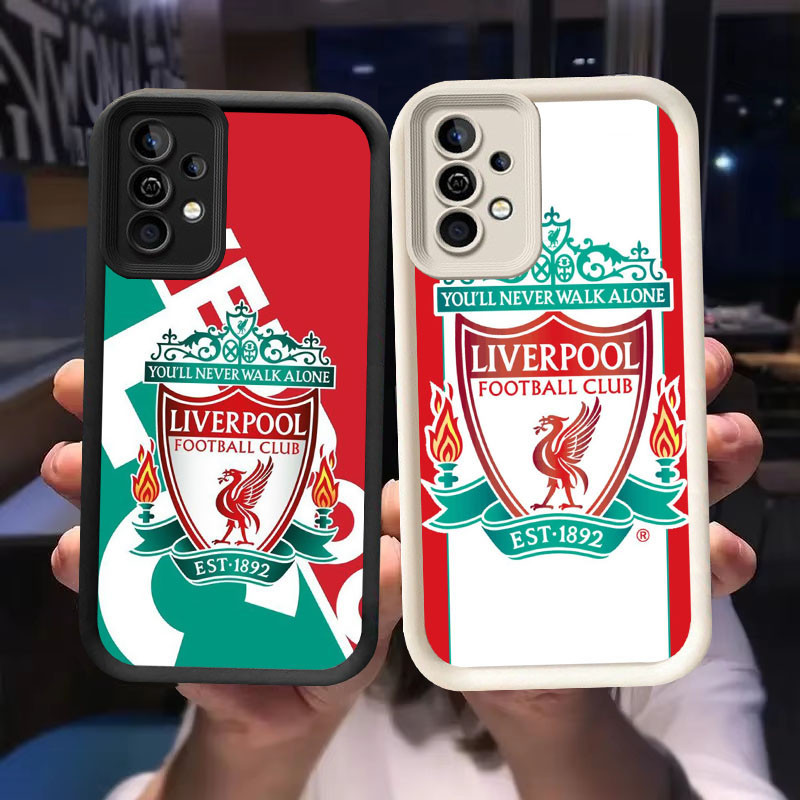 O-74 fc-aliverpool ฟุตบอล fc สําหรับ Samsung Galaxy A53 A52 A72 A52S A73 S25 Ultra 5G สีดําและสีขาว