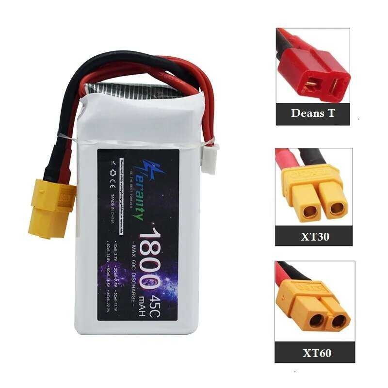 ▥ 4S Lipo 14.8V แบตเตอรี่1500mah 1800Mah 45C กับ Xt30 Xt60ปลั๊กเสียบสำหรับ RC FPV เฮลิคอปเต