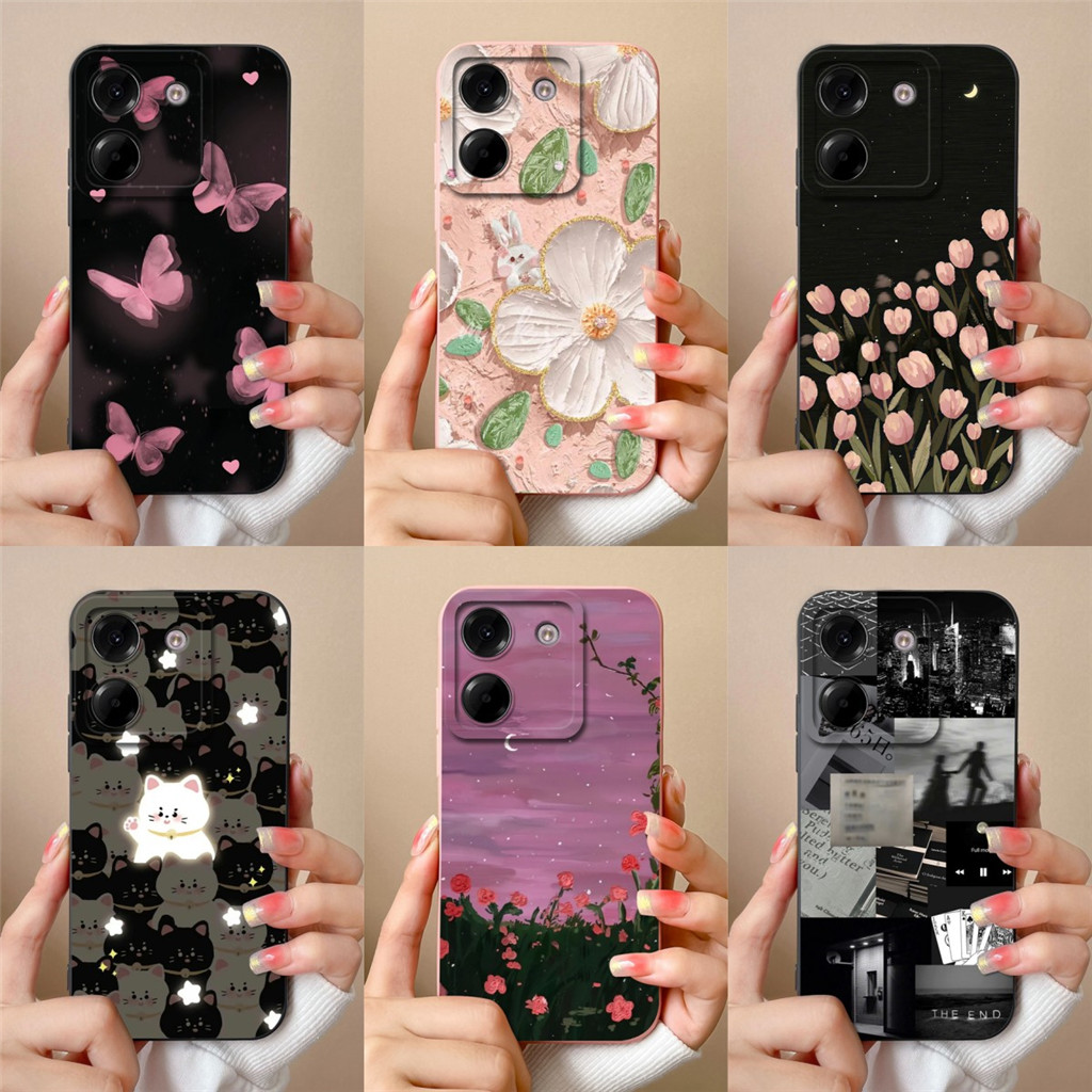 ออกแบบใหม่สําหรับ Xiaomi Poco M7 Pro 5G ดอกไม้สวยป้องกันซิลิโคนนุ่มปกหลังสําหรับ XiaomiPocoM7 M7Pro 5G Ultrathin กรณี Capa