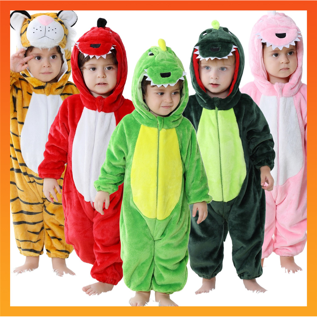 ทารกแรกเกิดromper Baju BayiทารกแขนยาวRompers Kigurumiน่ารักไดโนเสาร์Stitchยูนิคอร์นการ์ตูนOnesies Jumpsuitเด็กสัตว์ชุดนอนสําหรับสาวเด็กคริสต์มาส