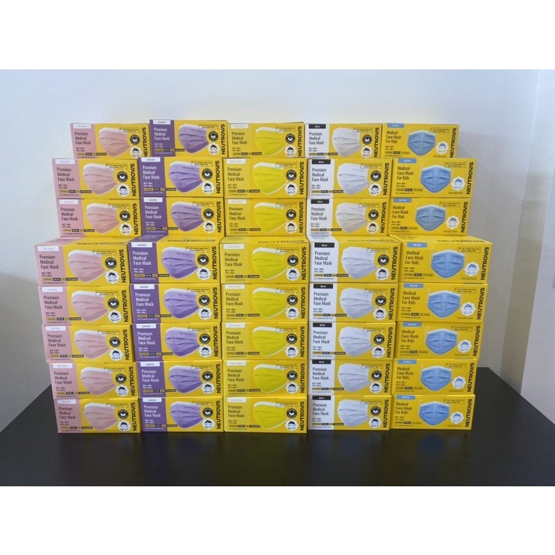 ในสต็อก Ready Stock Neutrovis Premium Medical Face Mask for Kids - Pink Baby, Baby Yellow, White