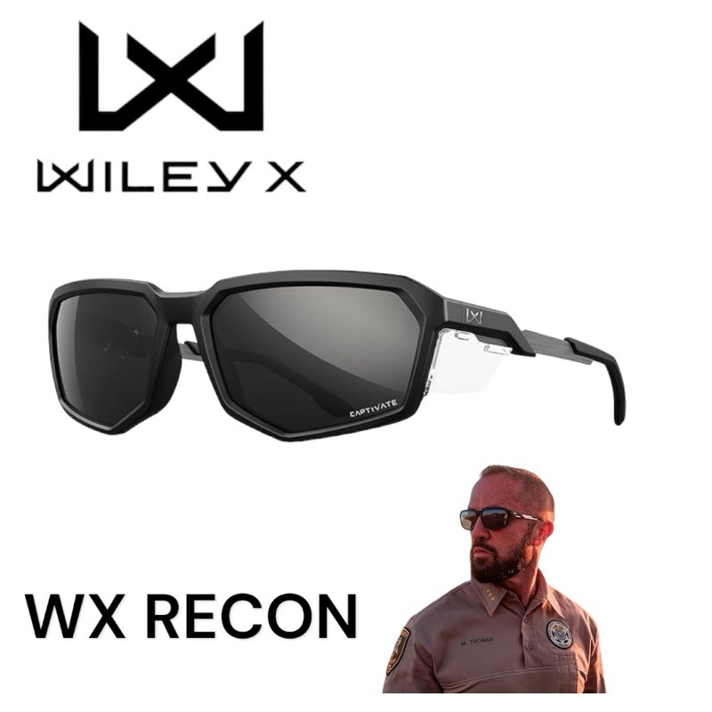 แว่นตา WILEY X แท้รุ่น RECON เลนส์โพรีคาร์บอลเนต แบบ Captivate Grey ให้ความคมชัดสูง ทนทาน ของแท้100