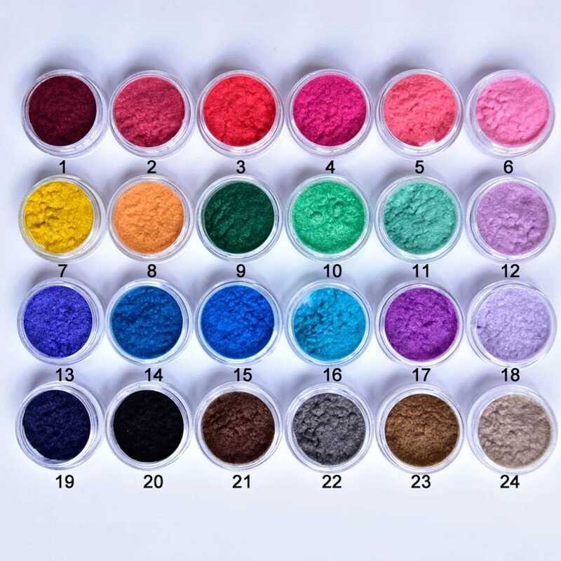 ▥ 24 Jars Cking เล็บหลายสีกำมะหยี่ผง Cashmere Nail Art Pigment Fuzzy 3D โค