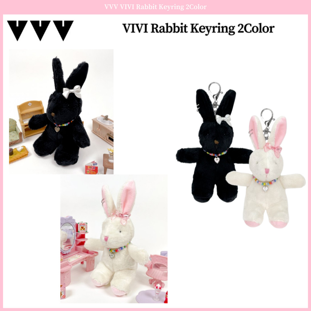 ♞Vvv VIVI พวงกุญแจกระต่าย 2 สี FVB