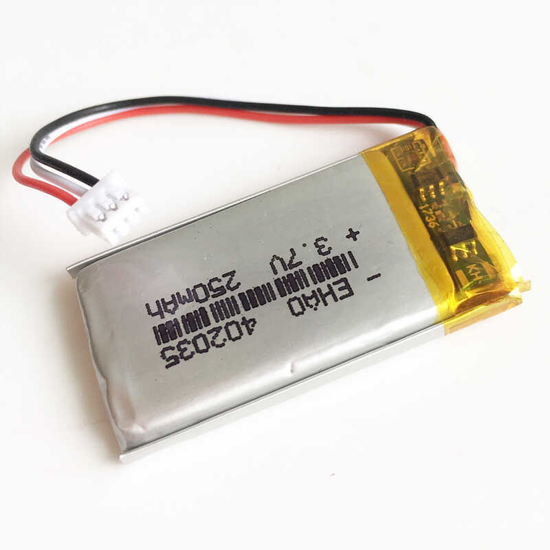Δ 3.7V 250Mah 402035 Li-Polymer Lipo แบตเตอรี่แบบชาร์จไฟได้ JST 1.25 มม