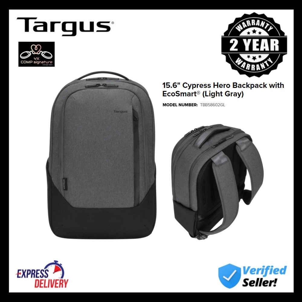 ในสต็อก TBB586 Targus BP 15 "6 Cypress Hero Backpack with EcoSmart (สีเทา) - TBB58602