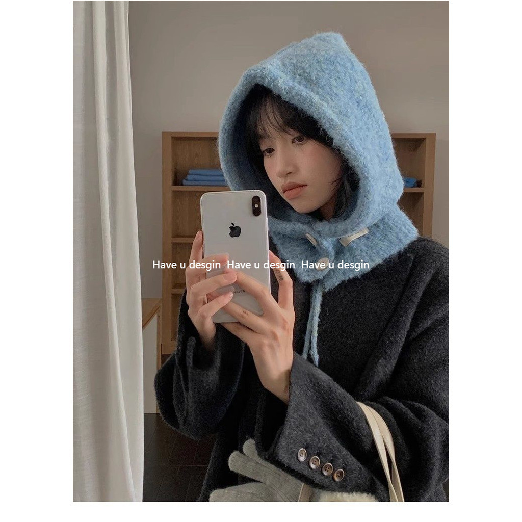 มี ยู เดสจิน บาลาคราฟา หมวกขนสัตว์ผสมอบอุ่นถักหมวกเอี๊ยมชิ้นเดียวป้องกันหูหมวก