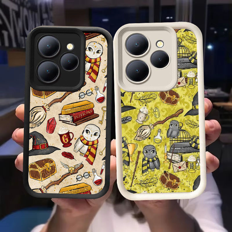 O-7 Hedwig Owl Casing สําหรับ ITEL A80 A50 A90 P55 A70 P65 RS4 R23 สีดําและสีขาว