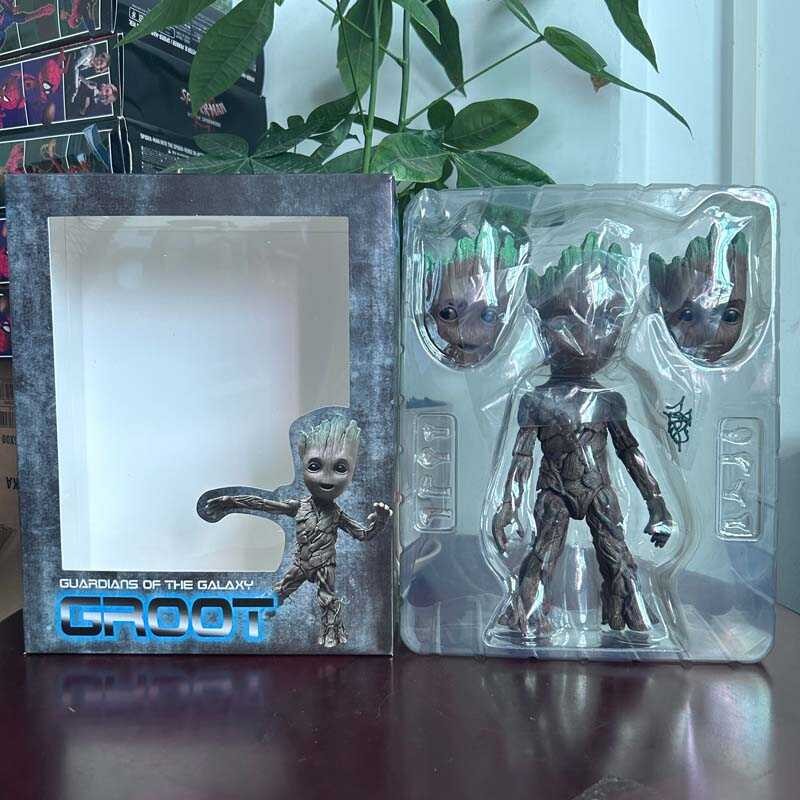 ◆ Δ กาแล็กซี่คุ้มกันตุ๊กตาเด็ก Groot ต้นไม้ร่วมมนุษย