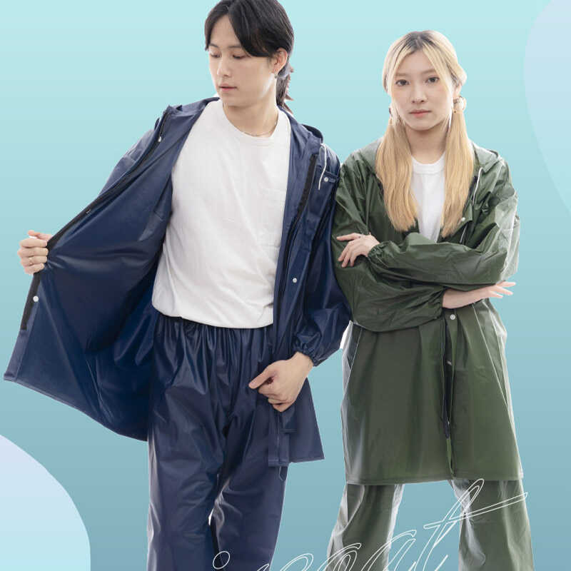Suikone ฝนตกหนักหนา*เสื้อกันฝนชุดกางเกงฝนในสถาน thumbnail 6
