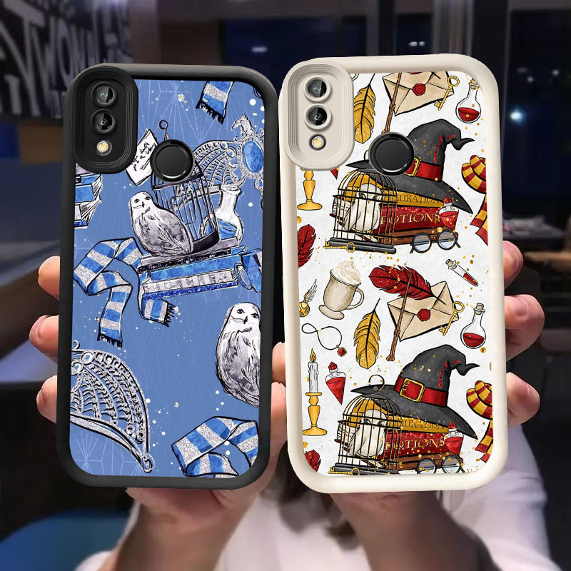 O-7 Hedwig Owl Casing สําหรับ VIVO Y95 V15 Y91C Y91 Y93 Y91i สีดําและสีขาว