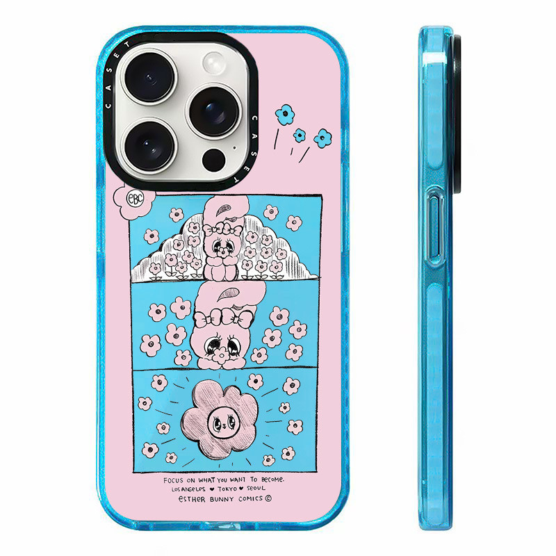 น่ารักEsther Bunny FloralsฉลากสําหรับIPhone 11 13 14 15 16 Pro Max 12 Mini Cover X XR XS MaxซิลิโคนกันชนใสSE 2022 6 7 8 Plusปลอกกันกระแทก ราคา ถูกที่สุด ดีลบีเคเค แกลเลอรีภาพที่ 9