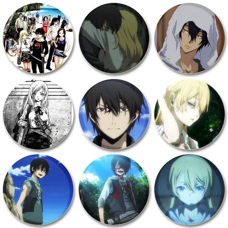 เข็มกลัดตัวละคร anime BTOOOM! ทำด้วยมือ เหมาะสำหรับตกแต่งกระเป๋าเป้และเสื้อผ้า