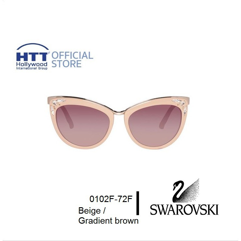 Swarovski SK0102F-72F กรอบแว่นตา สวารอฟสกี้ สี Beige/gradient brownแว่นตาประดับด้วยเพชรคริสตัลของ S