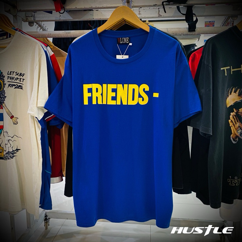 ♞,♘VLONE FRIENDS T-SHIRT BLUE YELLOW XCZ