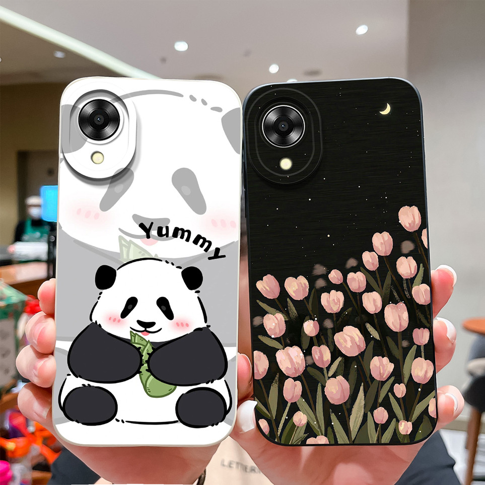 น่ารักสําหรับ OPPO A17k A17 ปลอกน่ารัก Panda Non Slip ซิลิโคนนุ่มป้องกันปกหลังสําหรับ OPPOA17 K กรณี 17 Shell Capa กันชนกระเป๋าโทรศัพท์ – โปรปัง
